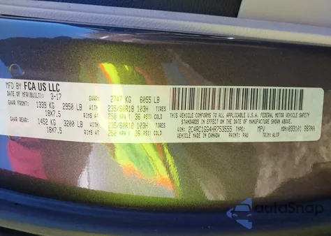 2017 Chrysler Pacifica Limited from USA, damaged, VIN 2C4RC1GG4HR753555